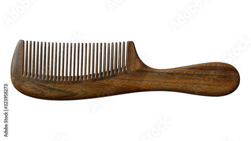 Fotografie wooden comb isolated on white background