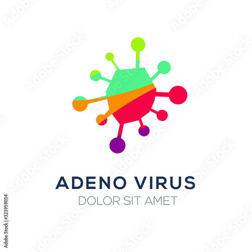 Creative Abstract Colorful Logo ,Vector illustration, adeno virus shape