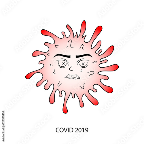 Vector Coronavirus COVID 2019 Colour Icon. Pandemic virus.