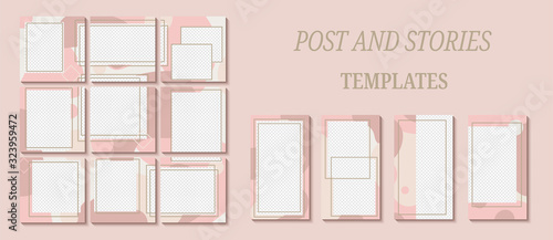 Trendy template for social networks stories and posts, vector illustration. Design backgrounds for social media. Mockup for personal blog or shop