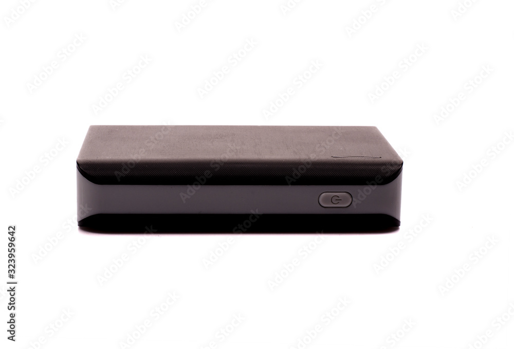 Portable external battery isolated on a white background Portable external battery isolated on a white background