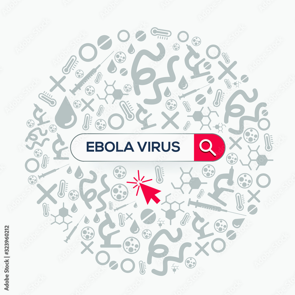 (EBOLA Virus) Word written in search bar,Vector illustration .