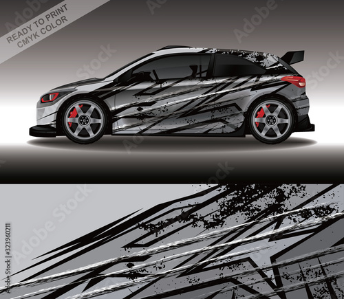 Car wrap decal design vector, custom livery race rally car vehicle sticker and tinting.