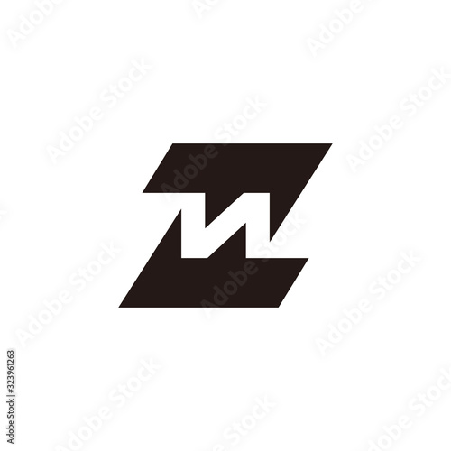 letter zn symbol geometric arrow logo vector