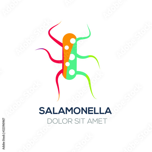 Creative Abstract Colorful Logo ,Vector illustration, salmonella shape