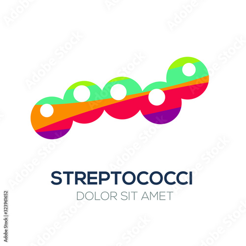 Creative Abstract Colorful Logo ,Vector illustration, streptococcus shape