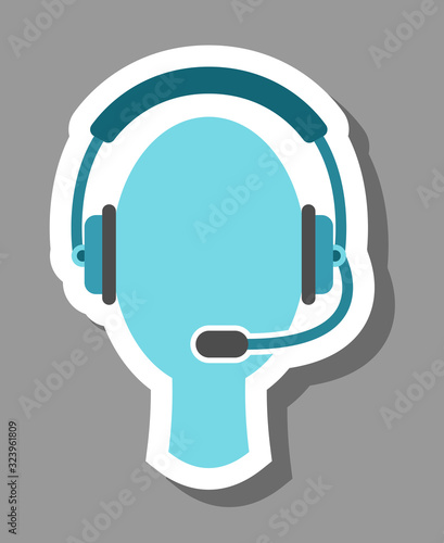 Call center icon that symbolizes helpline and telemarketing