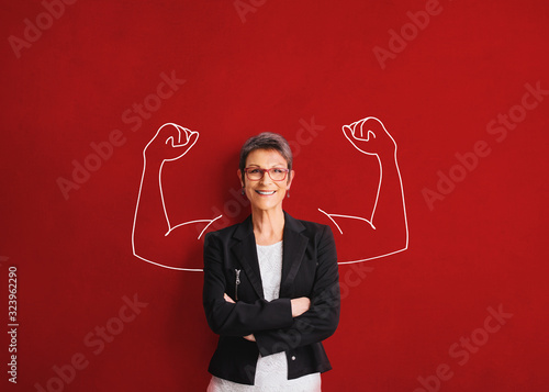 find a way out - Portrait of a successful, strong business woman photo