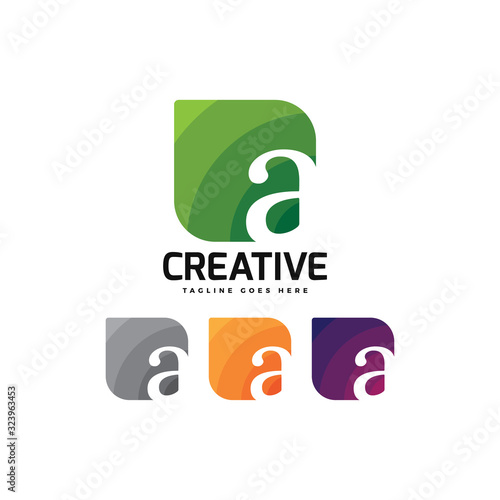 Letter A logo vector with polygonal style. Creative Letter A Logo design vector template.
