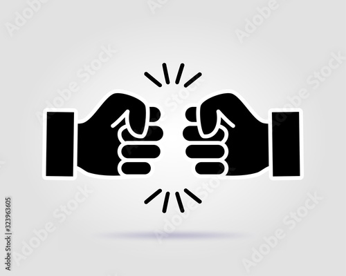 Bro fist bump power five pound black