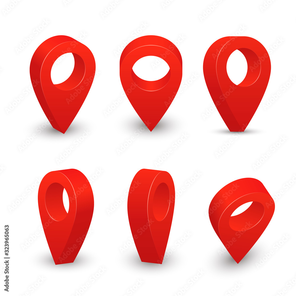 Map pointer 3D, location and navigation element Map pointer 3D, location and navigation element