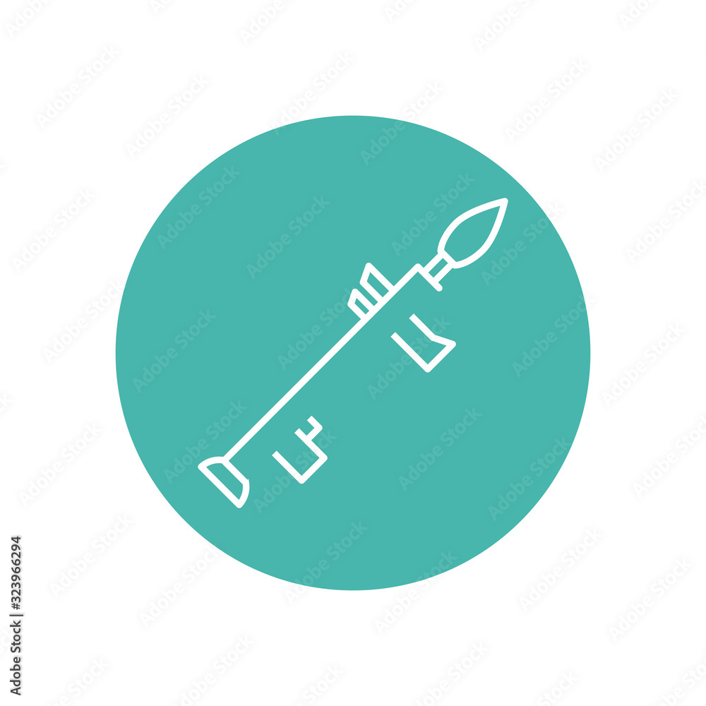 rocket launcher military force line block style