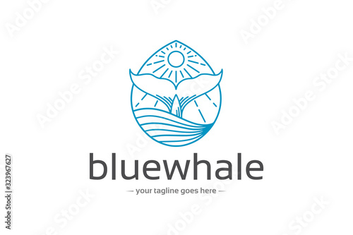 Blue Whale Tail Logo Template