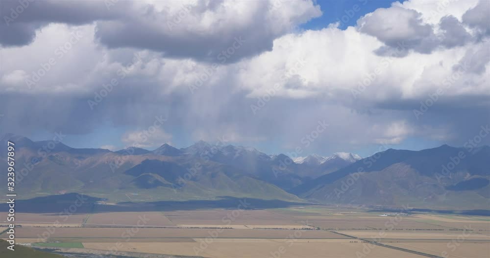 Beautiful nature landscape view of blue sky Qilian fields in Qinghai China Beautiful nature landscape view of blue sky Qilian fields in Qinghai China