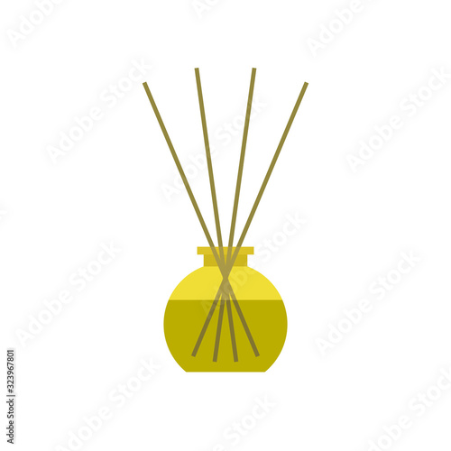 reed diffuser with essential oils flat icon, vector illustration