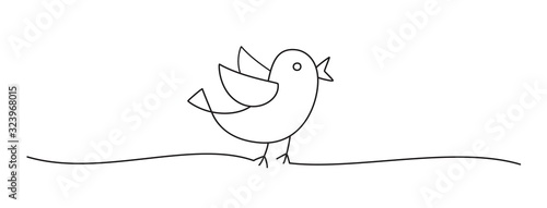 Doodle black Easter chick bird scribble banner