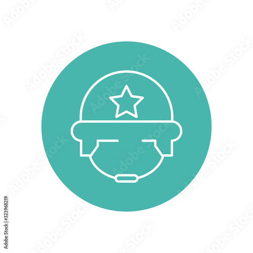 military force helmet line block style
