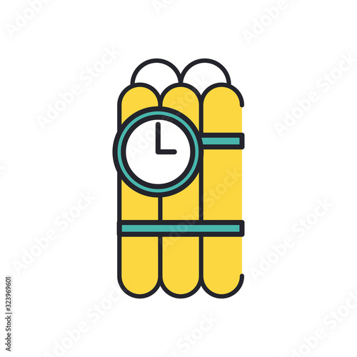 dinamite military force line and fill style icon