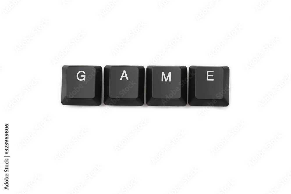Word game written on keyboard.