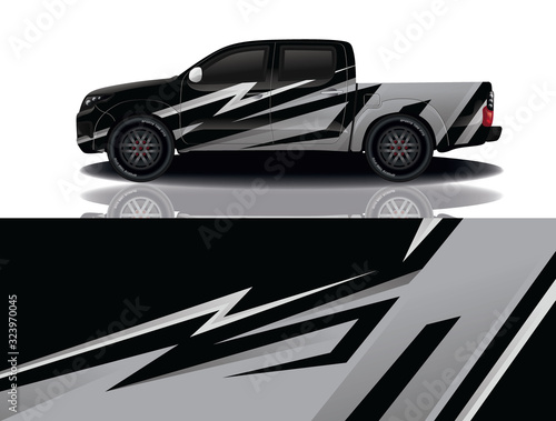 truck car decal wrap design vector