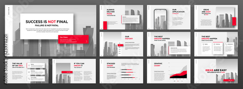 Modern powerpoint presentation templates set. Use for modern keynote presentation background, brochure design, website slider, landing page, annual report, company profile.