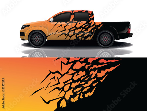 truck car decal wrap design vector