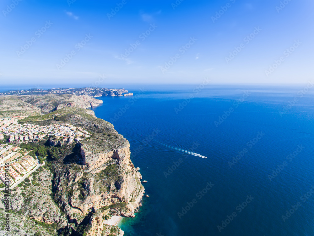 Beautiful bird's-eye view of Spain's mountains and sea