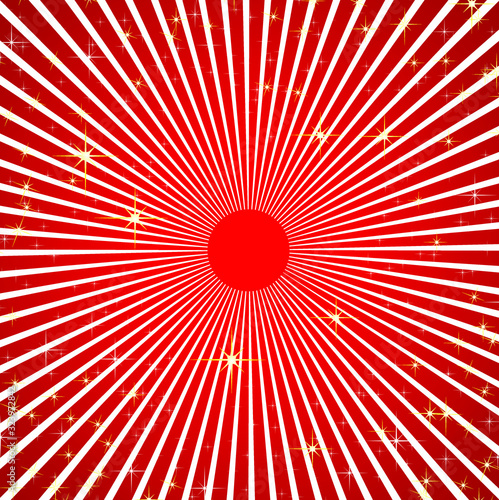 Red light spreading in a straight line from the center, beautiful, background - vector