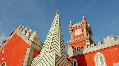 Colorful buildings of National Palace of Pena at Sintra - travel photography