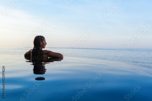 Photography Happy girl enjoy on summer beach holiday