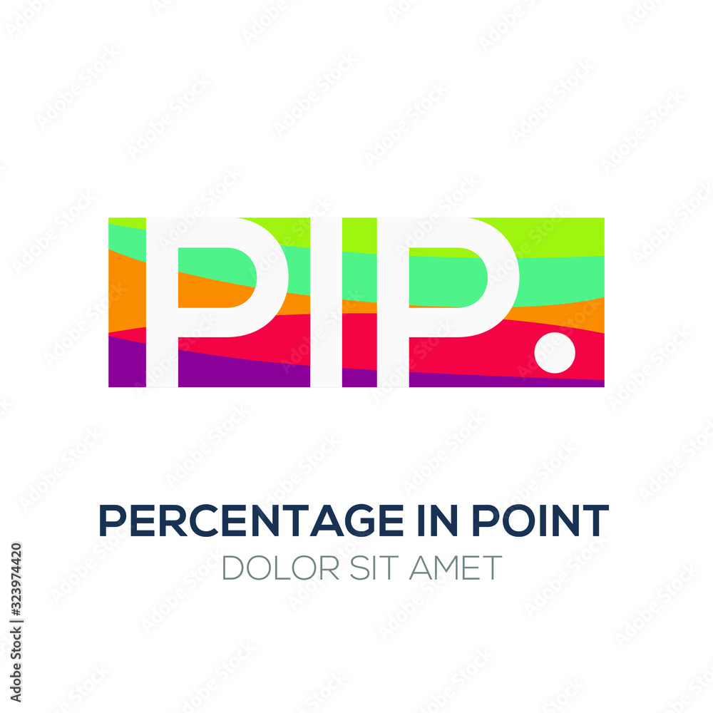 Creative colorful logo ,PIP mean (percentage in point) .