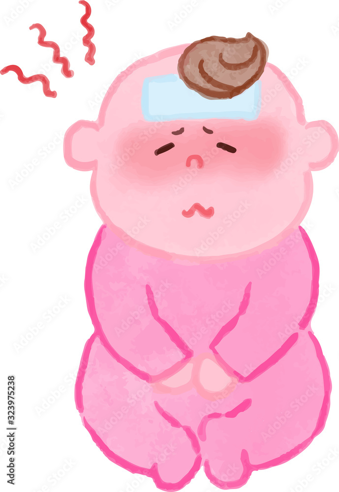 赤ちゃん冷やす 水彩 赤ちゃん冷やす 水彩