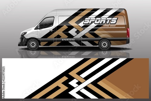 van car decal wrap design vector