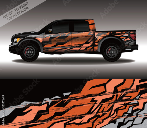 Car wrap decal design vector, custom livery race rally car vehicle sticker and tinting.
