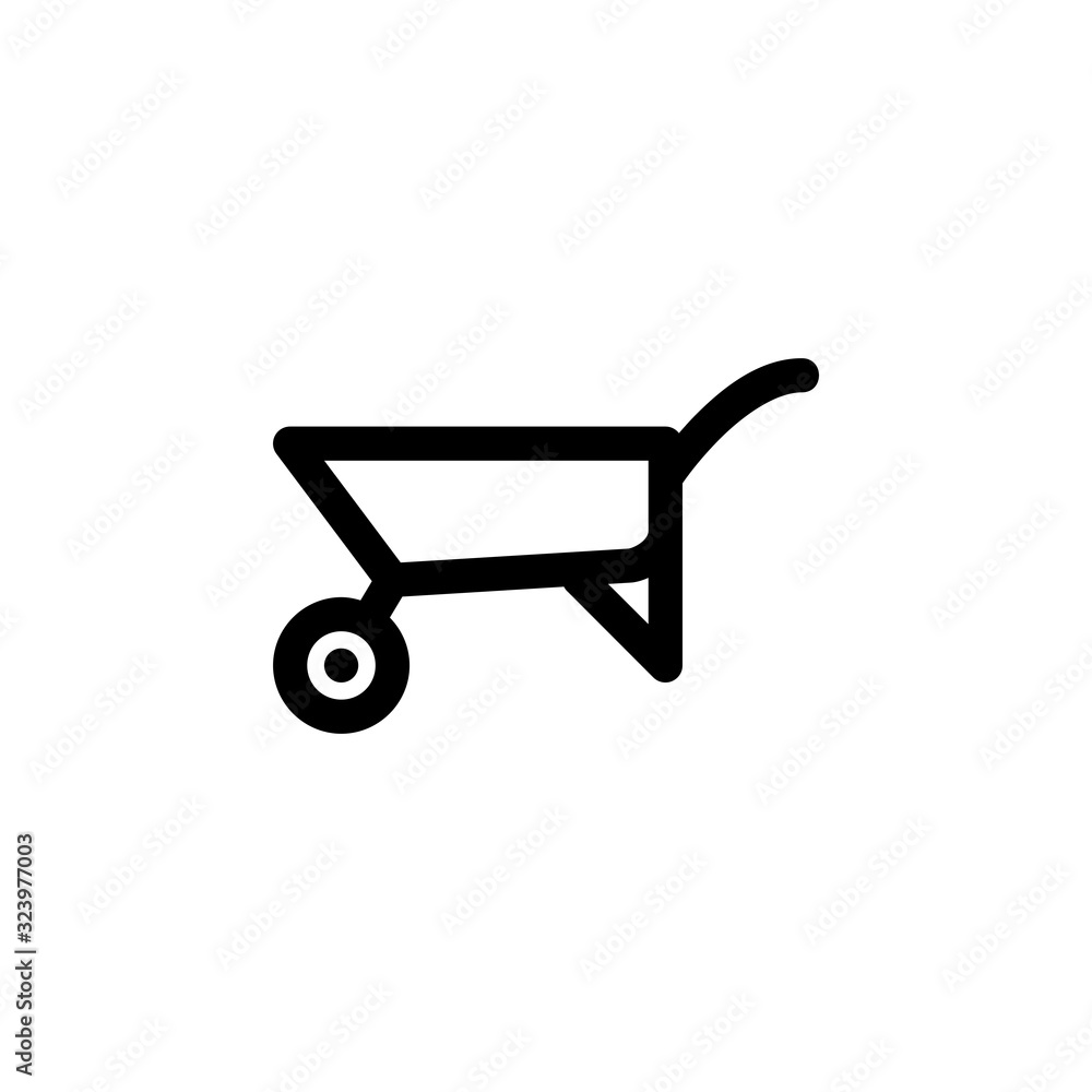 Wheelbarrow, Hand Truck Equipment for Agriculture, Farming & Construction Icon Wheelbarrow, Hand Truck Equipment for Agriculture, Farming & Construction Icon