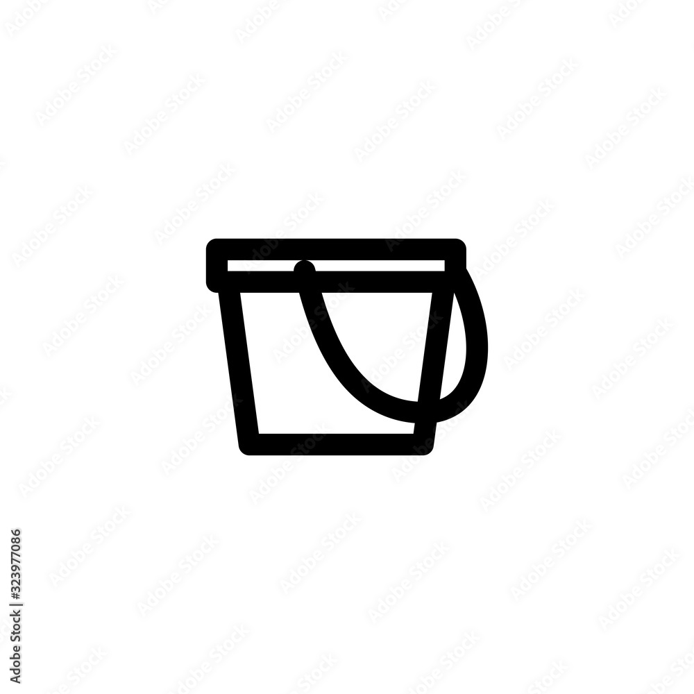Fill Water Bucket for Cleaning in Bathroom, Garden Icon Fill Water Bucket for Cleaning in Bathroom, Garden Icon