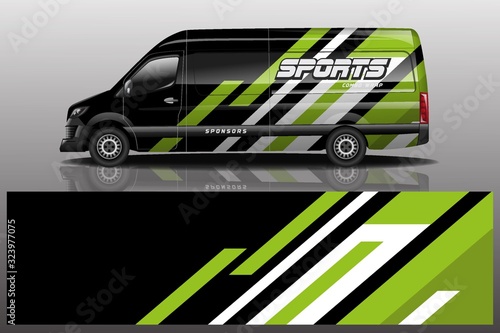 van car decal wrap design vector
