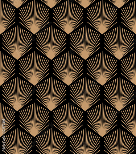 Vintage Art Deco Seamless Pattern. Geometric decorative digital papers. Vector line design. 1920-30s motifs. Luxury vintage illustration