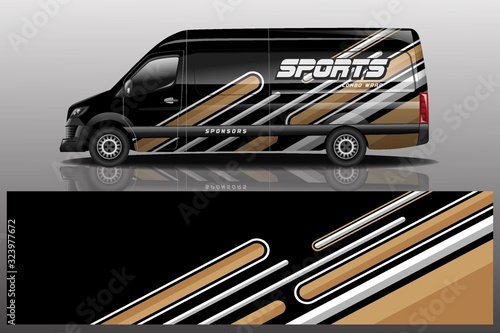 van car decal wrap design vector
