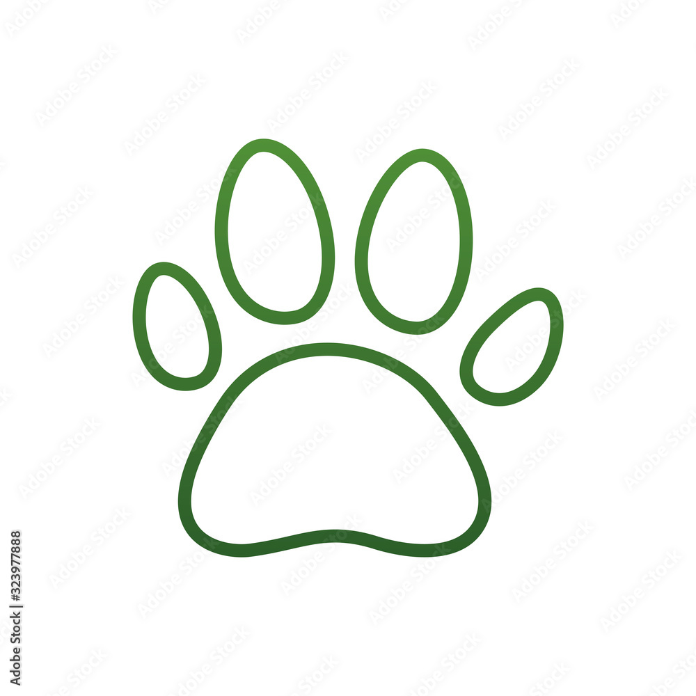 Isolated dog feetprint gradient style icon vector design Isolated dog feetprint gradient style icon vector design