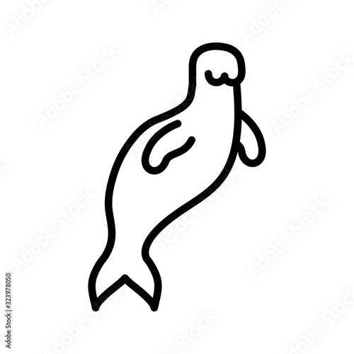 Isolated sea lion silhouette style icon vector design
