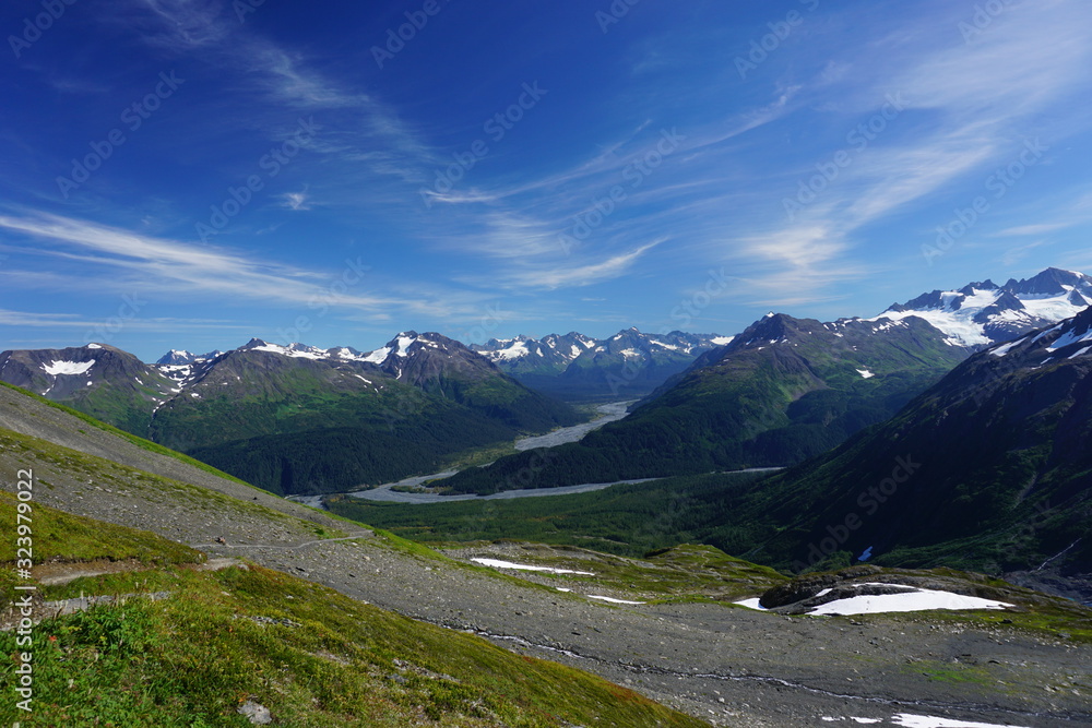 Beautiful mountains scenery in wild Alaska