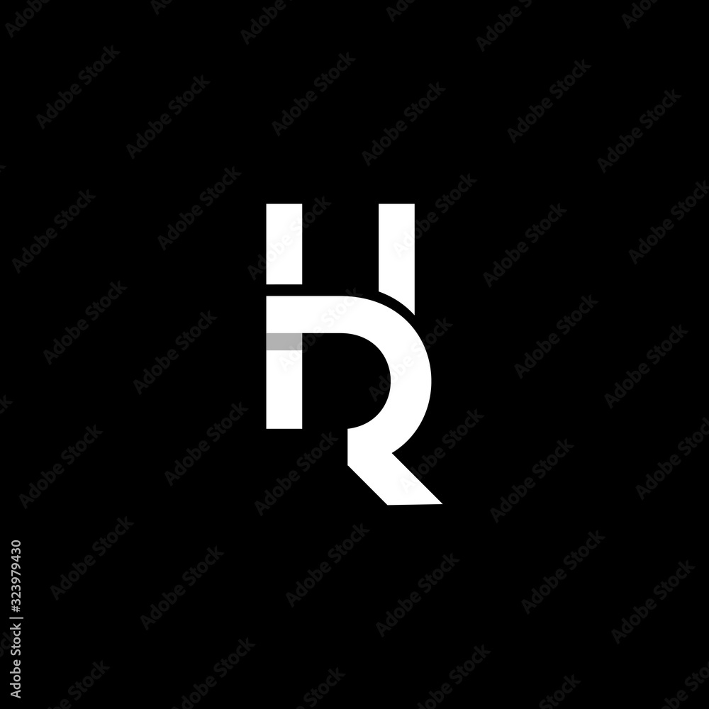 Letter HR Minimalist Monogram Abstract Creative Icon Logo Design Template Element Vector Letter HR Minimalist Monogram Abstract Creative Icon Logo Design Template Element Vector