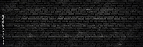 Perfect black brick wall as background or wallpaper or texture