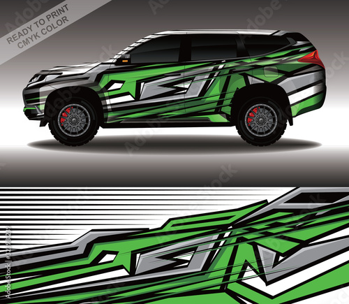 Car wrap decal design vector  custom livery race rally car vehicle sticker and tinting.