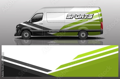 van car decal wrap design vector