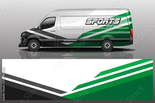 van car decal wrap design vector