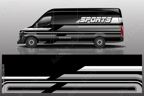 van car decal wrap design vector