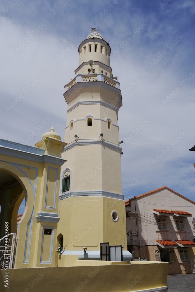 Minarell der Lebuh Acheh Moschee in Penang