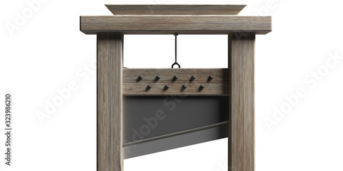 Quadro su tela Guillotine isolated against white background. 3d illustration